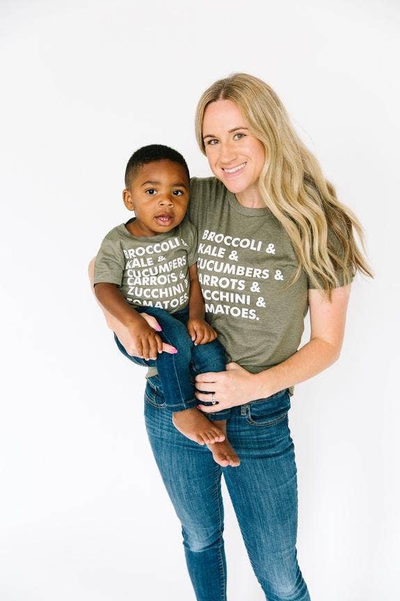 Nature Supply Co - Wholesale Screen Printed T-Shirt - Kids - Veggie List T shirt | Kids Graphic Tee | Kids Clothes2