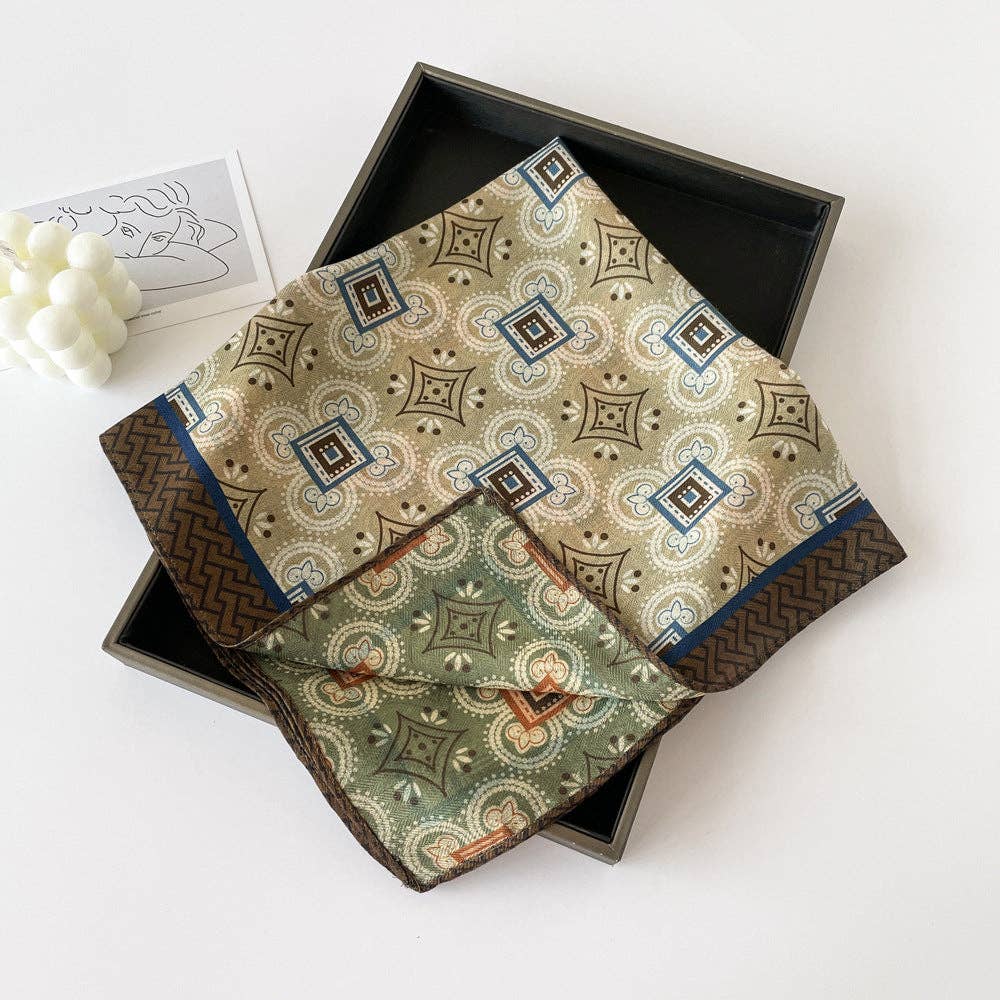 Dipped Shop - Wholesale Scarf - Women's - Elegant Flower Print Long Satin Scarf DP25G5015