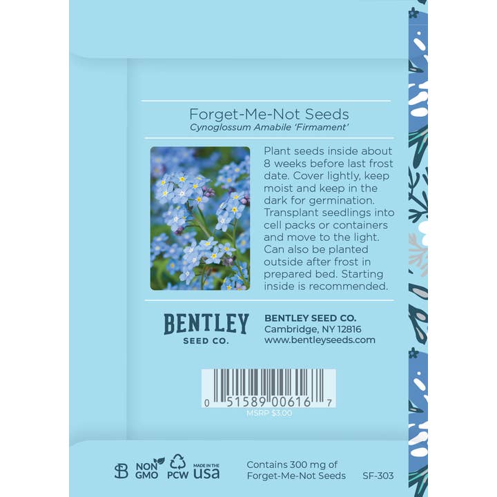 Bentley Seed Co. - Wholesale Plant Seeds - Help Us Grow Forget Me Not - Forget Me Not Seed Packets