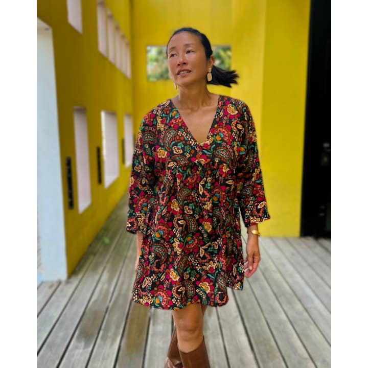 MY DRESS MADE - Venta al por mayor Tela - Tejido de viscosa flameado BOHEMIAN - Estampado en Francia