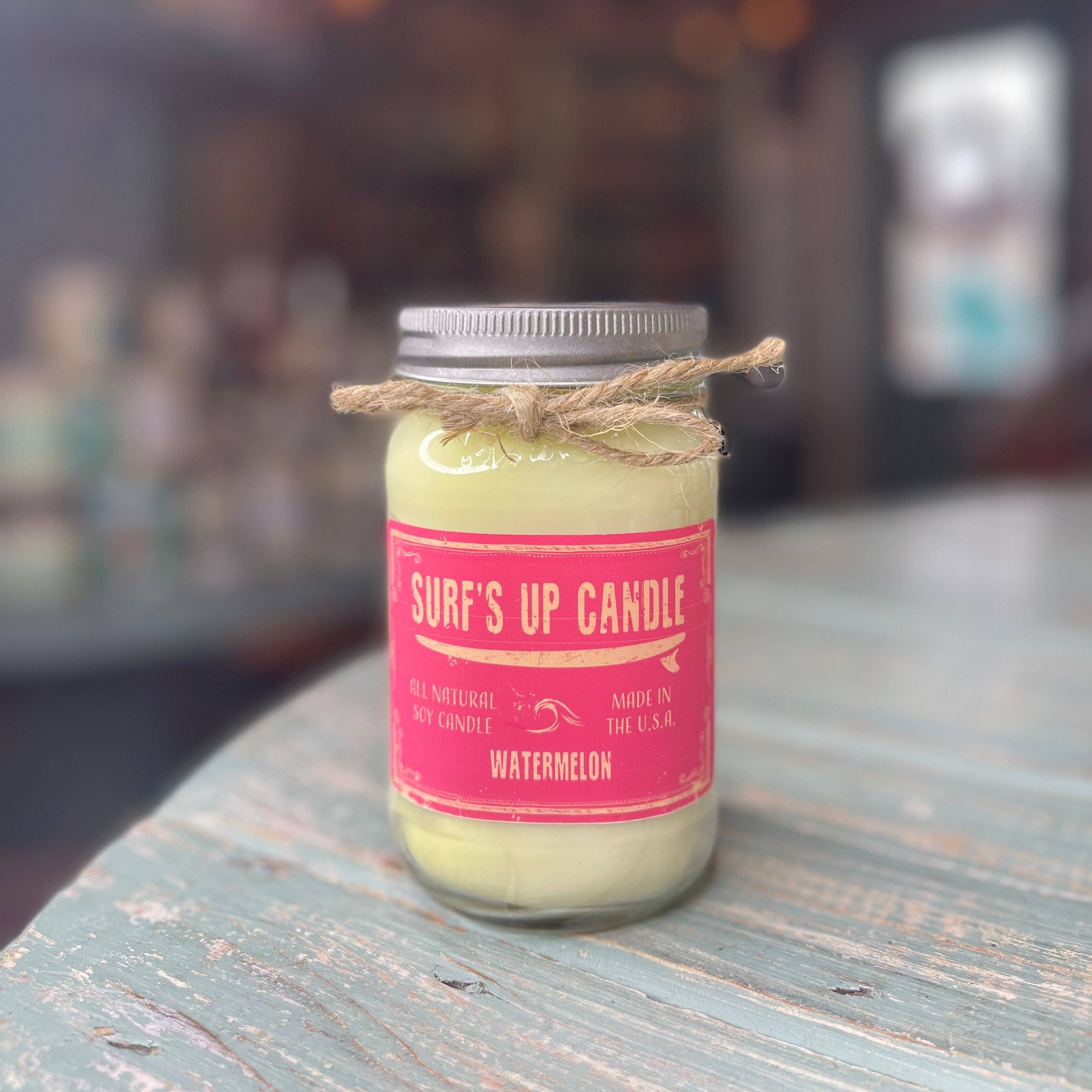 Surfs Up Candle - Wholesale Jar/Filled Candle - Watermelon Mason Jar Candle - Original Collection1