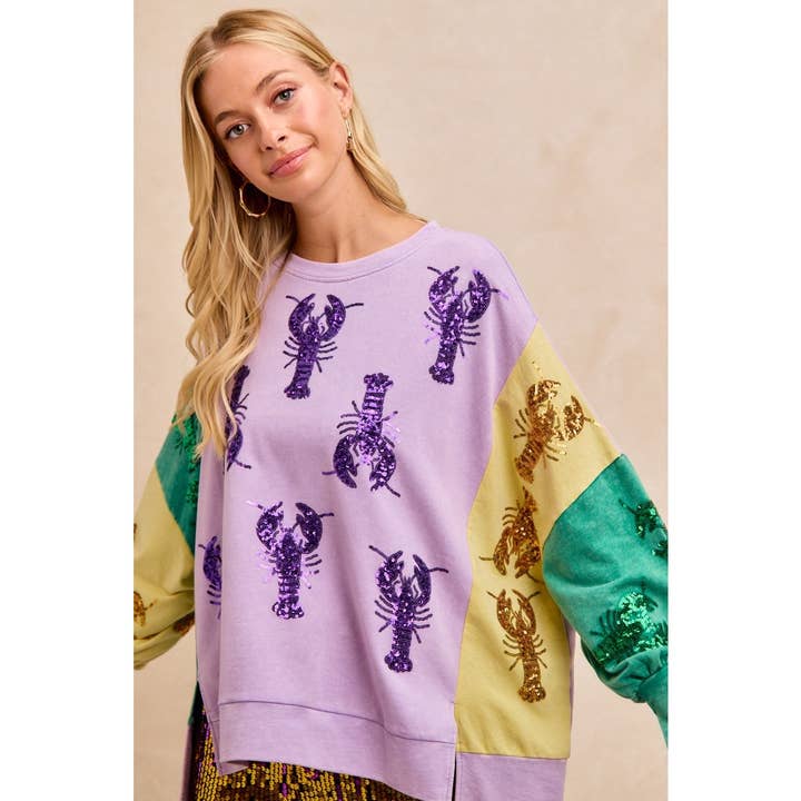 Camisola de Carnaval Lavada com Lantejoulas e Lagostins por atacado de IVE