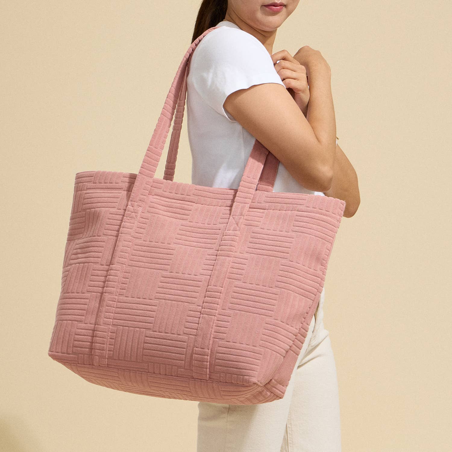 Sensibling Corp. - Wholesale Tote Bag - Women's - Grid Pattern Everyday Tote Bag5