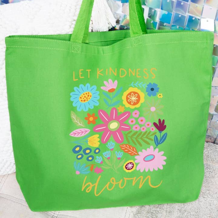 Wholesale Accessory Market - Wholesale Tote Bag - Women's - Boho Let Kindness Bloom Canvas Jumbo Tote6