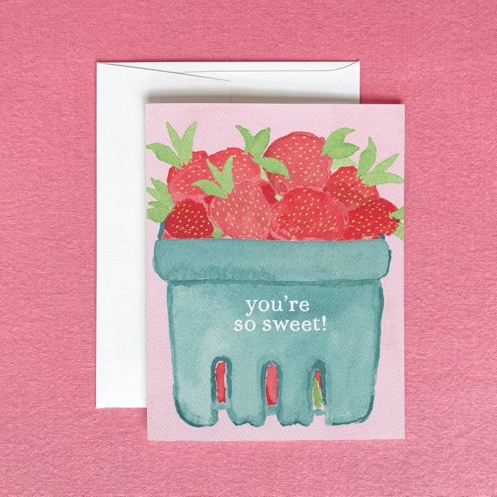 Gert & Co - Wholesale Thank You Card - You're So Sweet Strawberry Thank You Greeting Card4