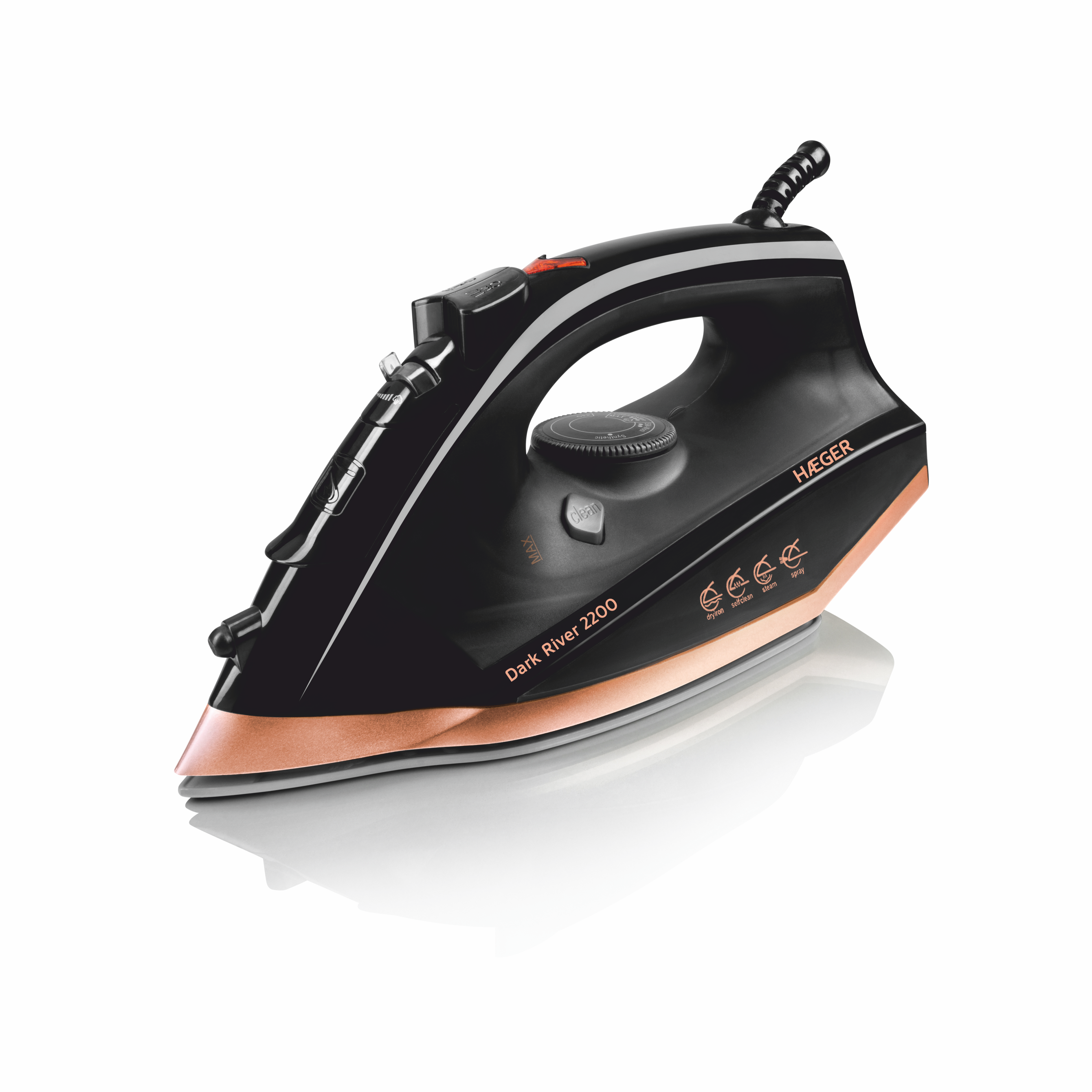 Haeger - Wholesale Iron - Steam Iron HAEGER Dark River - 2200W, Steam 60g/min, Stainless Steel Base0
