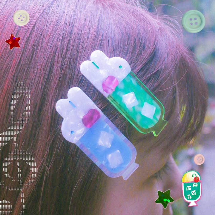 Pinces à cheveux Soda Float (ENSEMBLE DE 2) pour la vente par Odd Rabbits