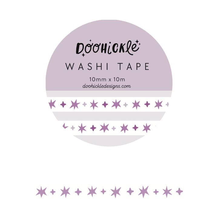 Purple Wonky Stars Small Washi Tape for wholesale by Doohickle Designs