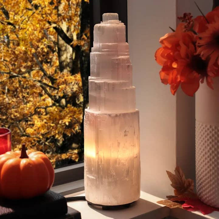 Selenite Lamp - Large for wholesale by Natures Artifacts Inc