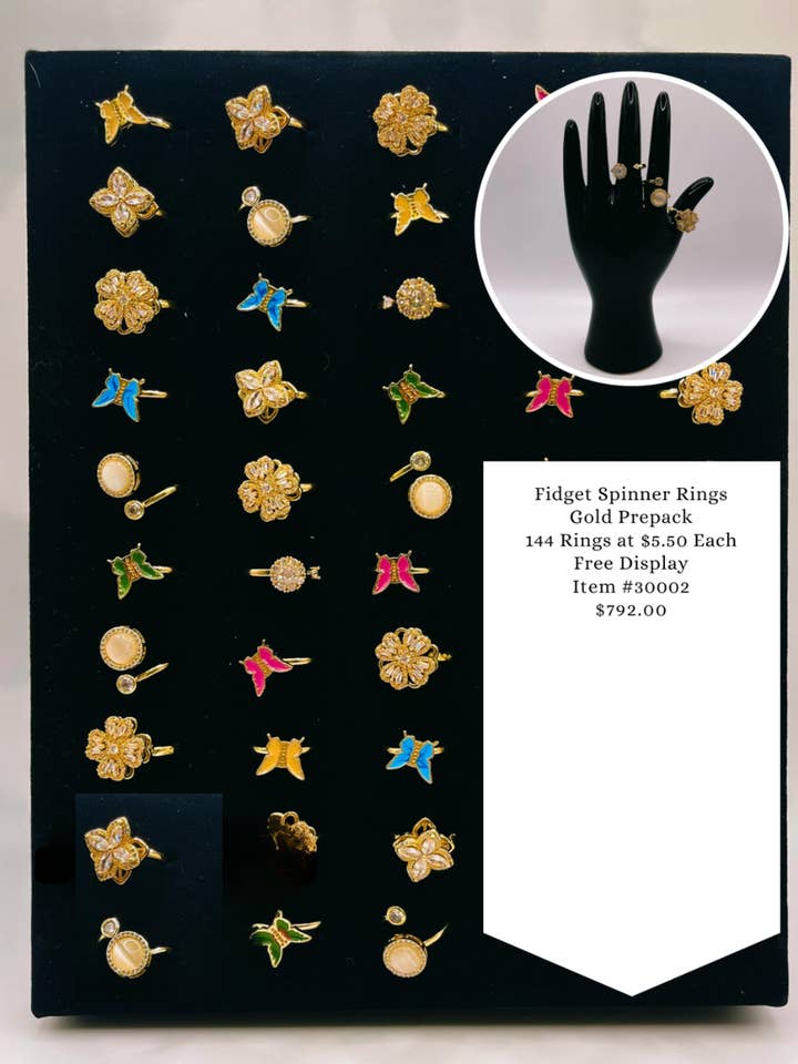 Confezione di Anelli Girevoli (Oro) per la vendita all'ingrosso da parte di Serenity + Sol