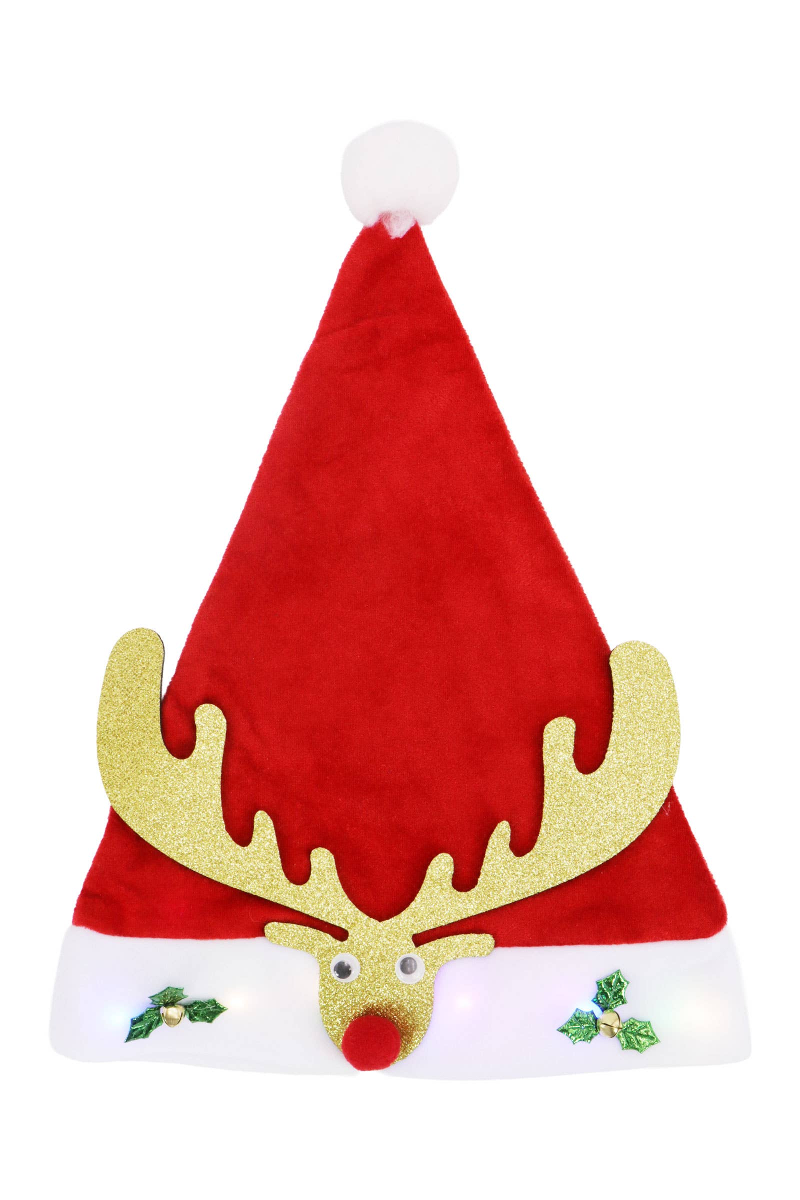 ASSORTED Christmas Led Light-up Velvety Fleece Santa Hat for wholesale on Faire8