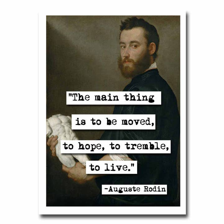 Auguste Rodin To Live Quote Blank Greeting Card for wholesale by ChicalooKate