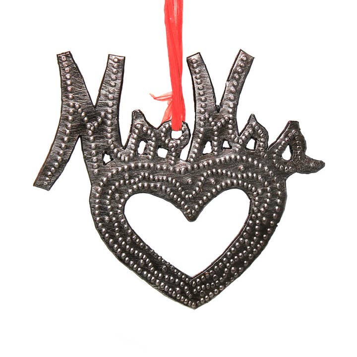 Mr and Mrs Newlywed Heart Christmas Ornament for wholesale by Global Crafts