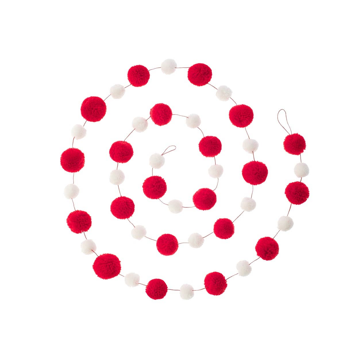PomPom Galore – wholesale Christmas decoration – Christmas Red & White Pom Pom Garland1