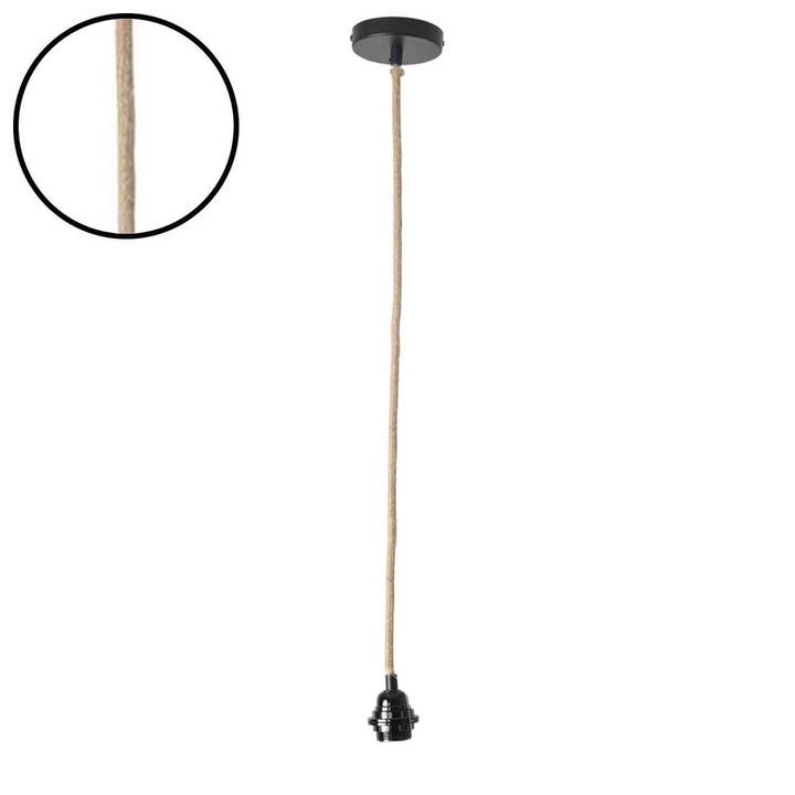 Black socket suspension 110cm natural cable canopy for wholesale by Opjet Paris