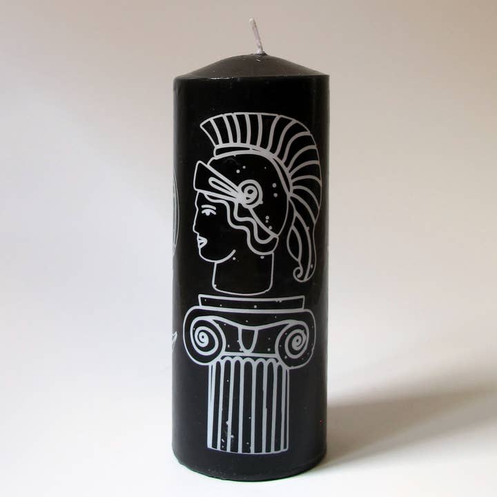 Agora Home – wholesale Pelarljus – Svart lång grekisk-romersk design pelare ljus