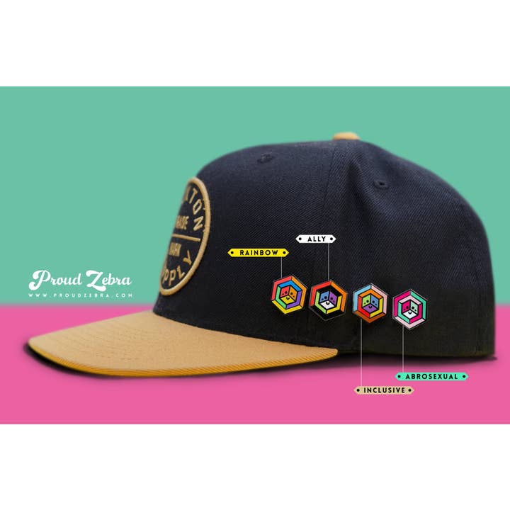 Proud Zebra - Wholesale Lapel Pin/Button - Asexual Flag - Proud Cube Pin3