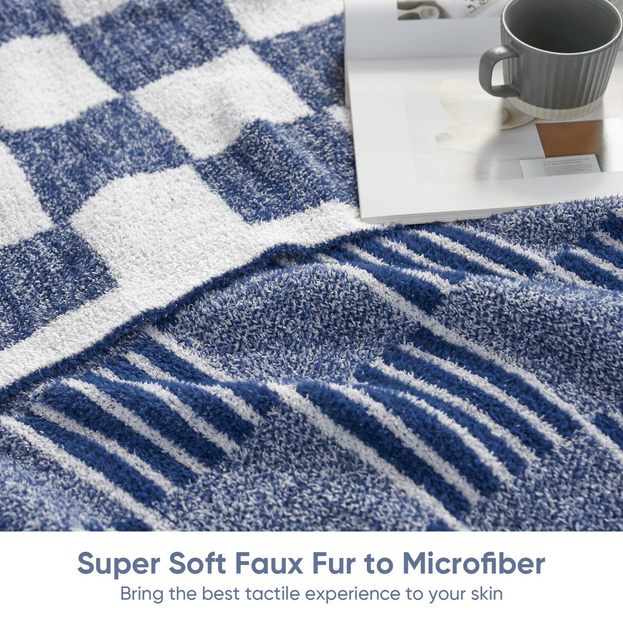 DreamValley - Wholesale Throw Blanket - SS Striped Checkered Throw Blanket 50x60 inches10