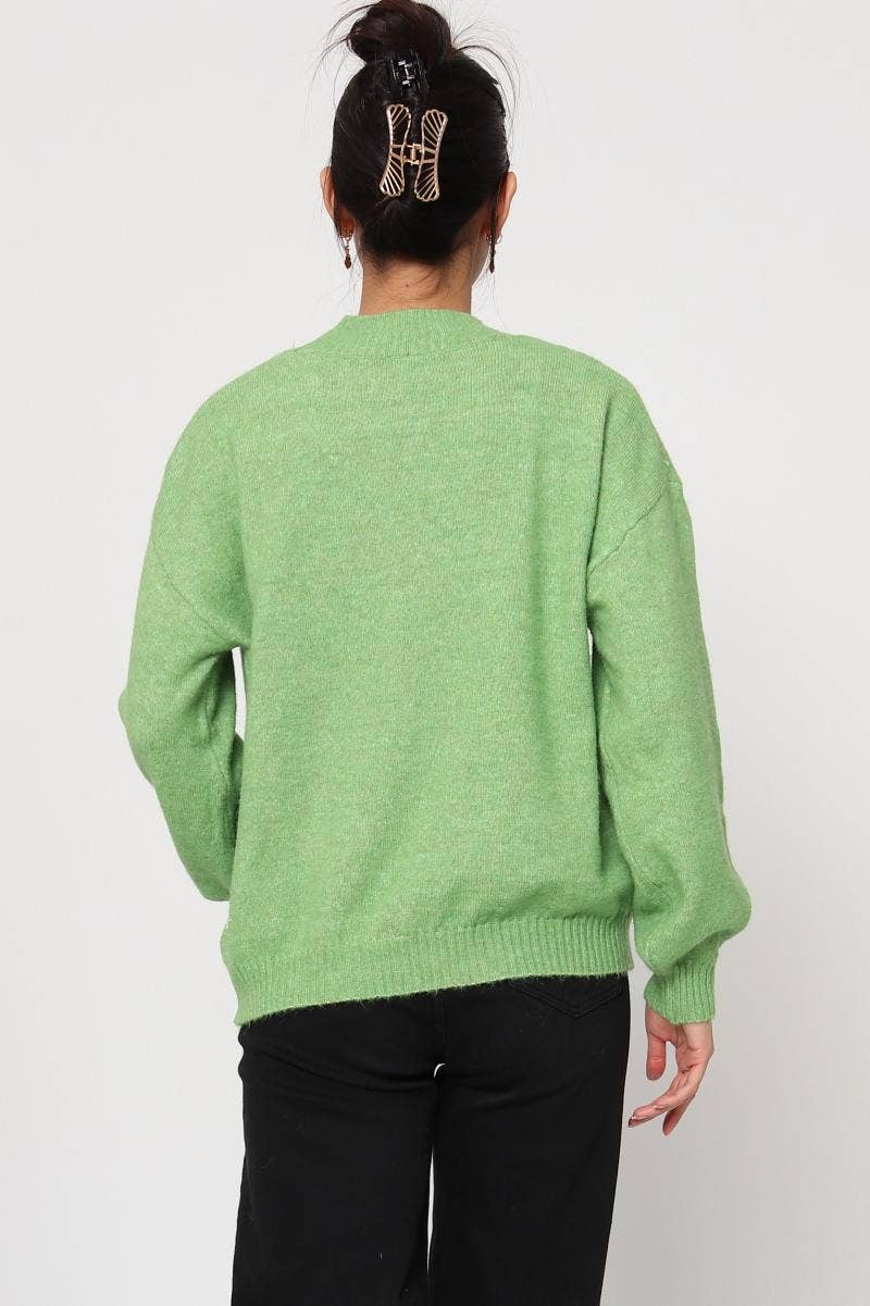 DIX-ONZE - Wholesale Knit Sweater - Women's - Soft Plain Sweater – Round Neck & Long Sleeves15