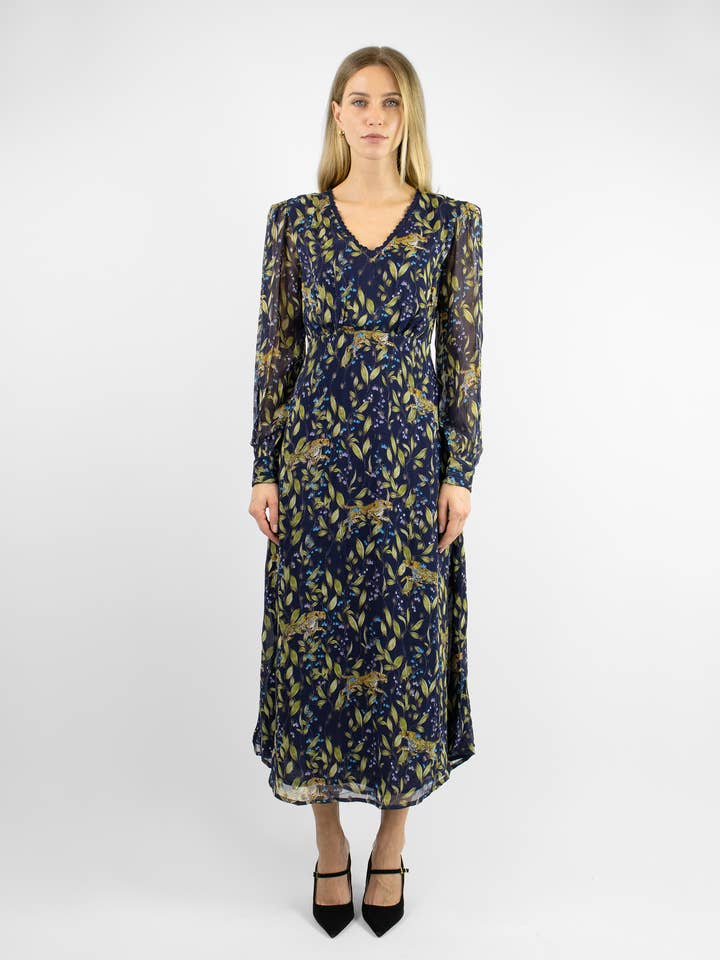 Charlotta Midnight Blue Midi Dress for wholesale by Arara