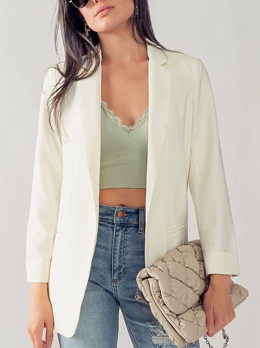 Blazer léger ouvert à l'avant et décontracté pour la vente par Fashion Week