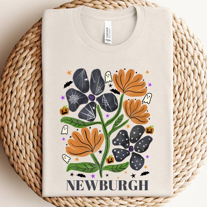 Custom Halloween Floral Graphic Tee for wholesale by Willow Poppy