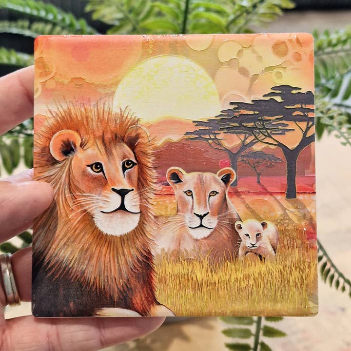 28-C Porta-copos Leão por atacado de By Jo Crafts