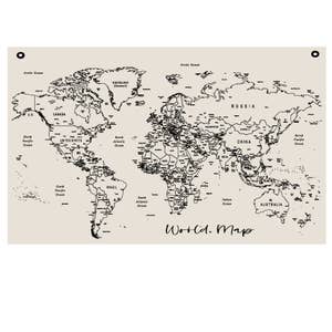 Large Physical Map of the World/Meridian, 4000 Pieces, Trefl