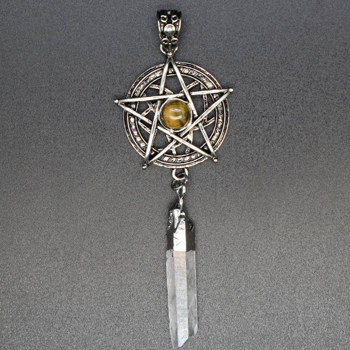 Mio Queena - Wholesale Spiritual Stone/Crystal - Stone & Crystal Pentagram Charm Pendant - CS4