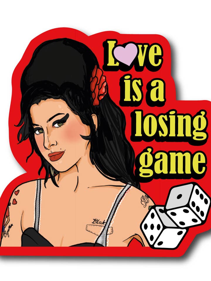Amy Love Is A Losing Game Aufkleber für den Großhandel von Studio Soph (We Pay Your Import Fees - We Ship DDP)