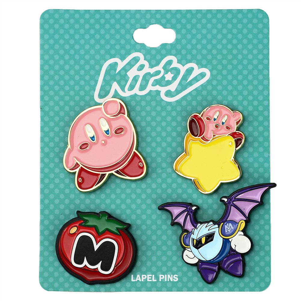 Bioworld Merchandising - Wholesale Lapel Pin/Button - Kirby Meta Knight and Maxim Tomato Variety 4pk Enamel Filled1