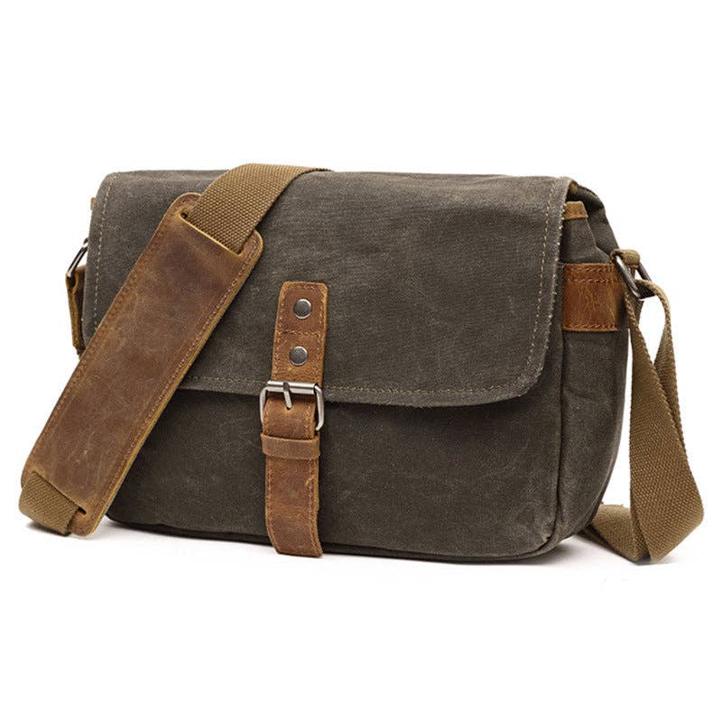 RockCow Leather Studio - Wholesale Crossbody Bag - Unisex - Photographic Hunter Camera Bag Canvas DSLR Camera Bag Vintage Crossbody Messenger Bag 88164