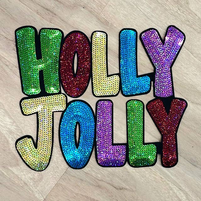 Trendy Transfers - Wholesale Patch - Sequin Holly Jolly Patch