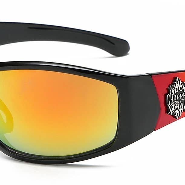 CHOPPERS RUGGED WRAP FLAME PRINT LENS for wholesale by Luna Sunglasses