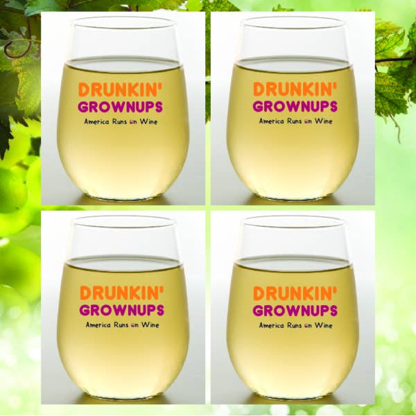 Wine-Oh! - Wholesale Wine Glass - DRUNKIN' GROWNUPS Unbreakable TRITAN Plastic Wine Glasses