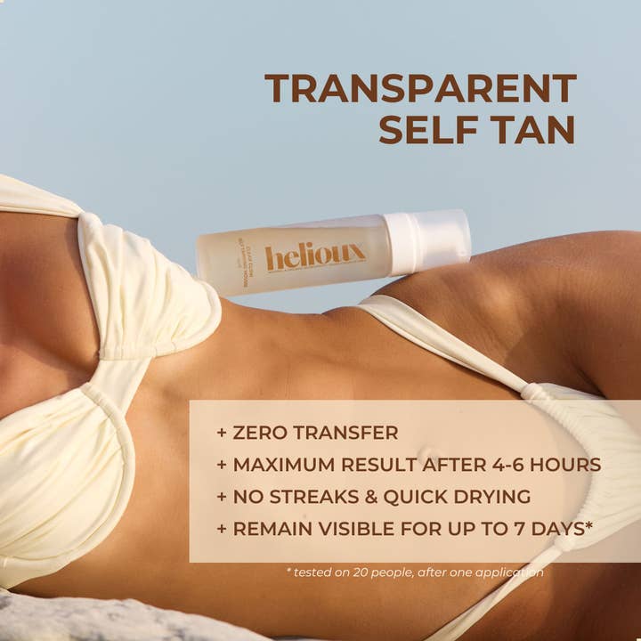 HELIOUX BEAUTY - Wholesale Self-Tanner - Self Tanner Mousse Transparent | Clear Glow Dark