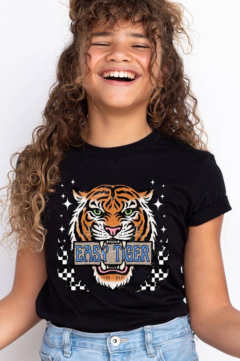 COLORBEAR - Wholesale T-Shirt - Kids - Retro Easy Tiger Kids Graphic Tee1