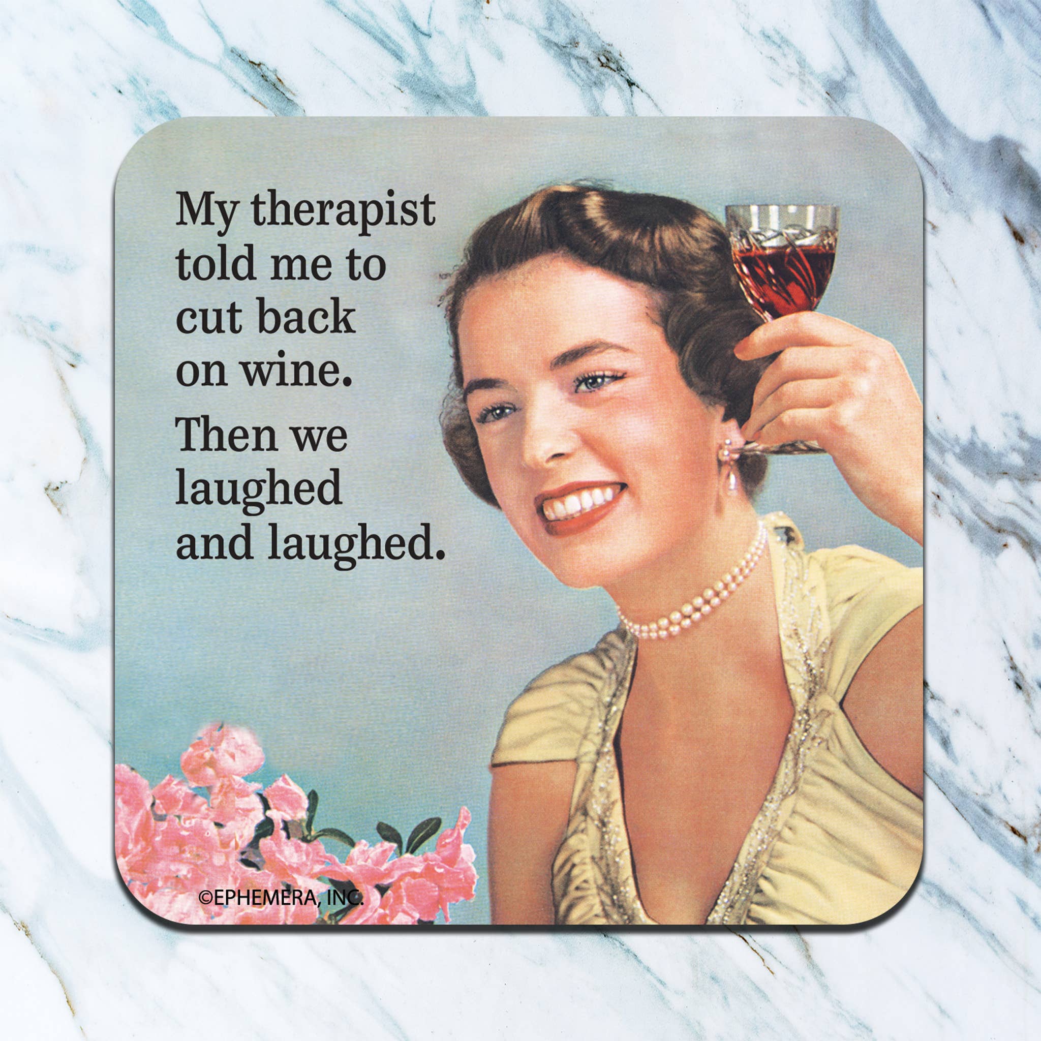 High Cotton Gifts - Wholesale Coasters - Cut back on wine Coaster
