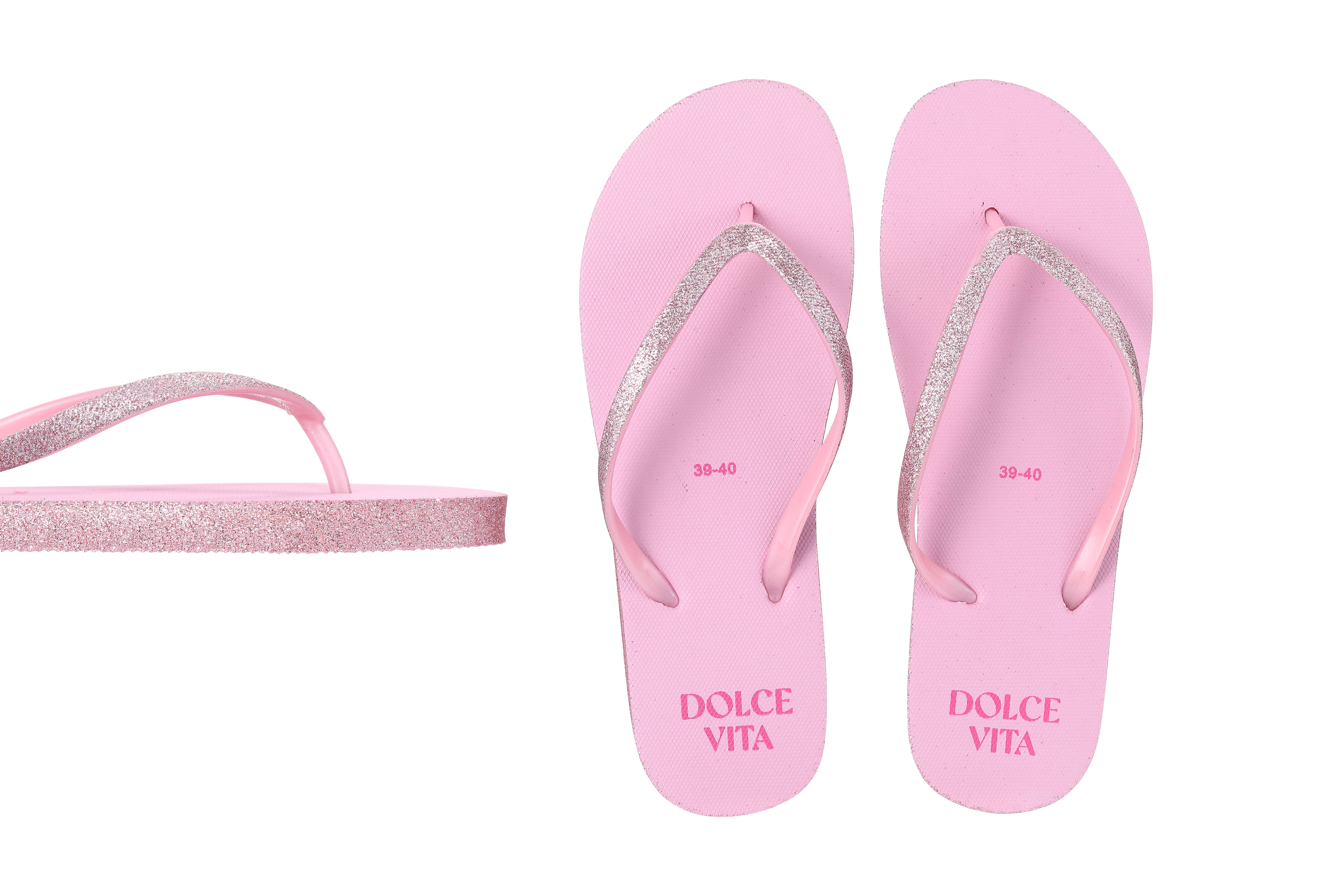 STELLA GREEN - Wholesale Flip Flops - Women's - Glittery Flip-Flops with Transparent Pouch10