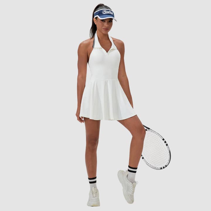 Wholesale Color Block Lapel Tennis Dress for wholesale by WONDERXFANS