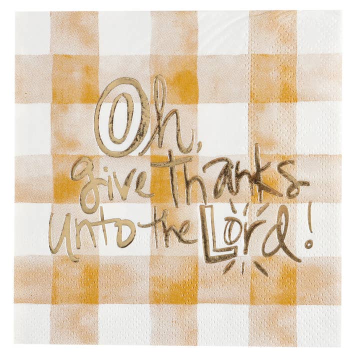 $4.00 min 12 OH GIVE THANKS BEVERAGE NAPKIN..20 pieces per pkg for wholesale by LUX FRAGRANCES