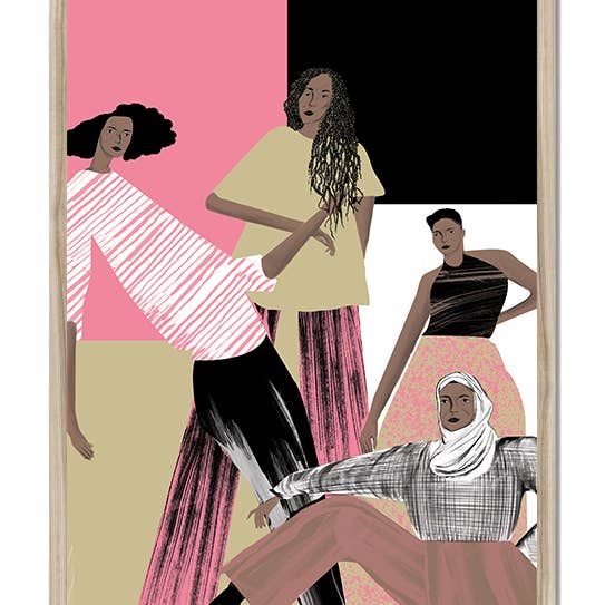 Living room Art print | Pink prints | geometric Art for wholesale by Tomekah George