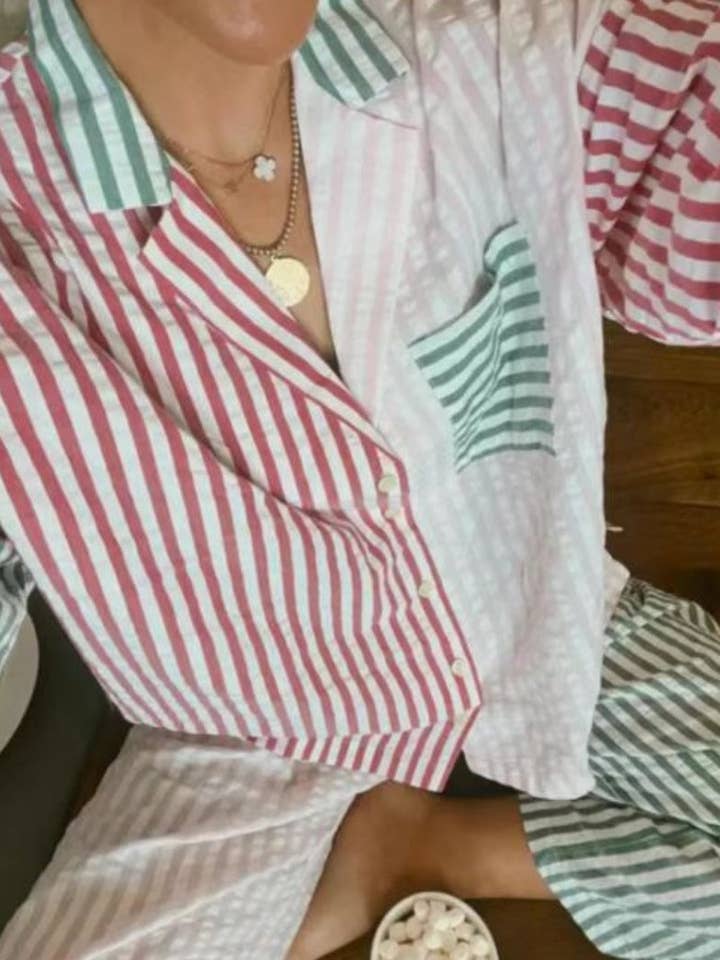 MULTI Stripe Shirt and Pants Set for wholesale on Faire2