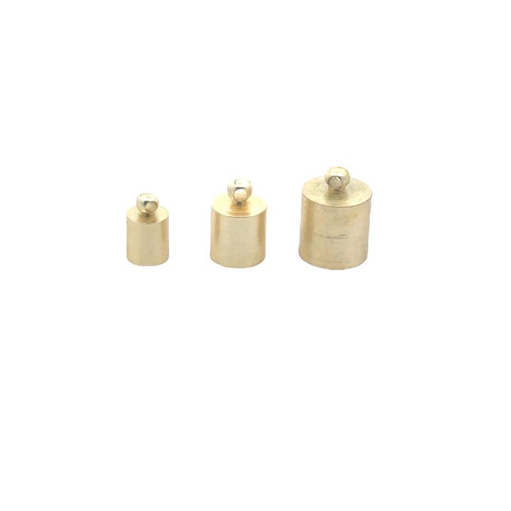 Purity Beads – wholesale Craft supplies – A Pack of 8 to 15Pcs End Caps, Silver, Gold & Copper plated brass, barrel Kumihimo End Cap Available Three Size 13mX10,12mX8m,10mX6m3