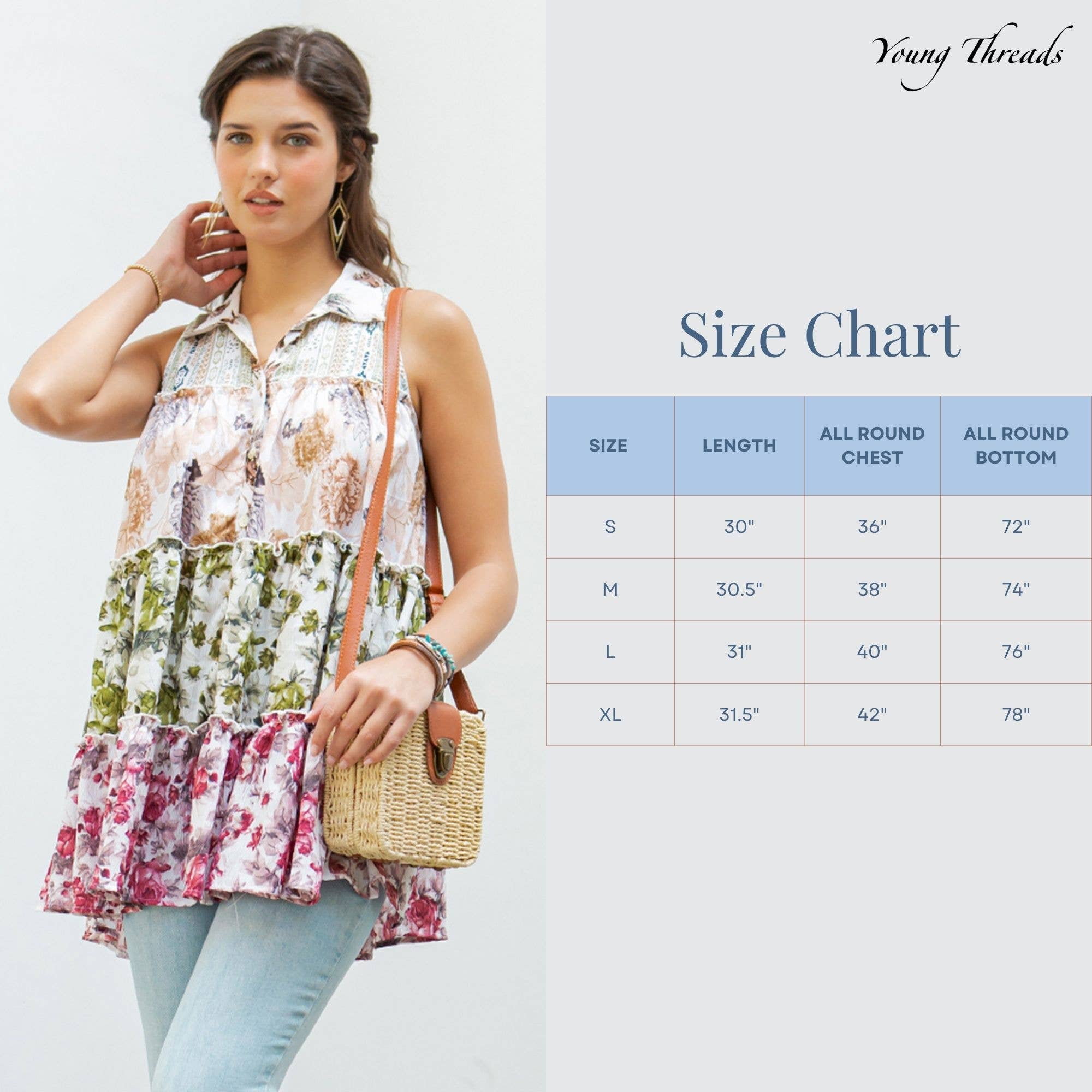 MARFIL Elegante top western Jhabla sin mangas de patchwork de venta al por mayor en Faire5