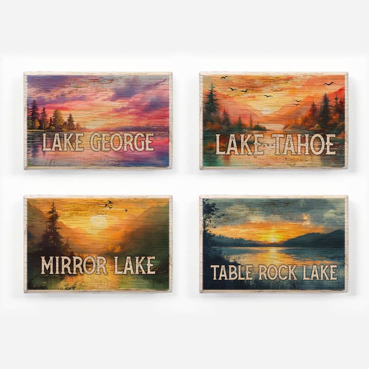 Hangout Home - Wholesale Magnet - Lake Tourist Souvenir Fridge Magnet - Printed Solid Wood