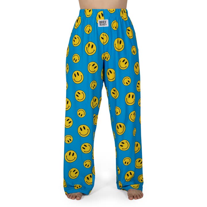 BRIEF INSANITY - Vente Bas de pyjama – femme - Pantalon de salon à motif Smiley Face0