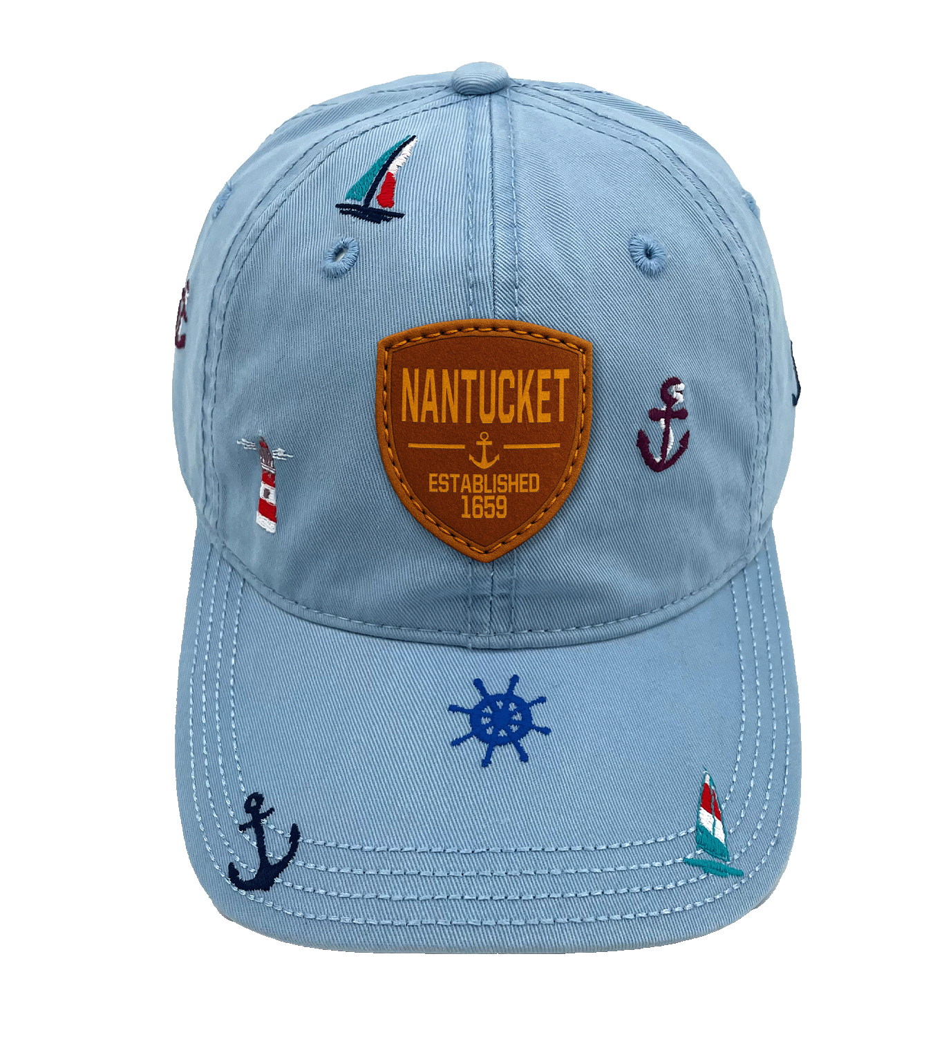 Northern Icons Creations INC - Wholesale Baseball Cap - Unisex - Nantucket Coastal Embroidered Baseball Cap, Nautical Anchor Sailboat Beach Hat for Ocean Lovers3