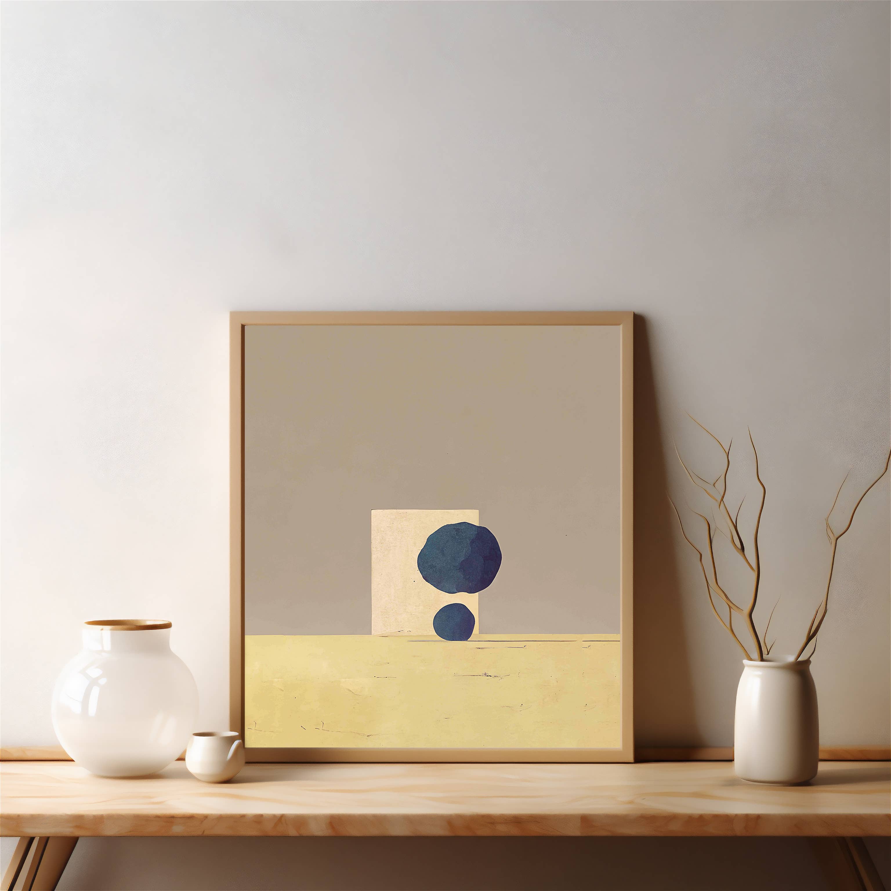 ArtbyHaise - Wholesale Painting/Drawing - Geometric, Navy and Beige: Modern Abstract Painting0