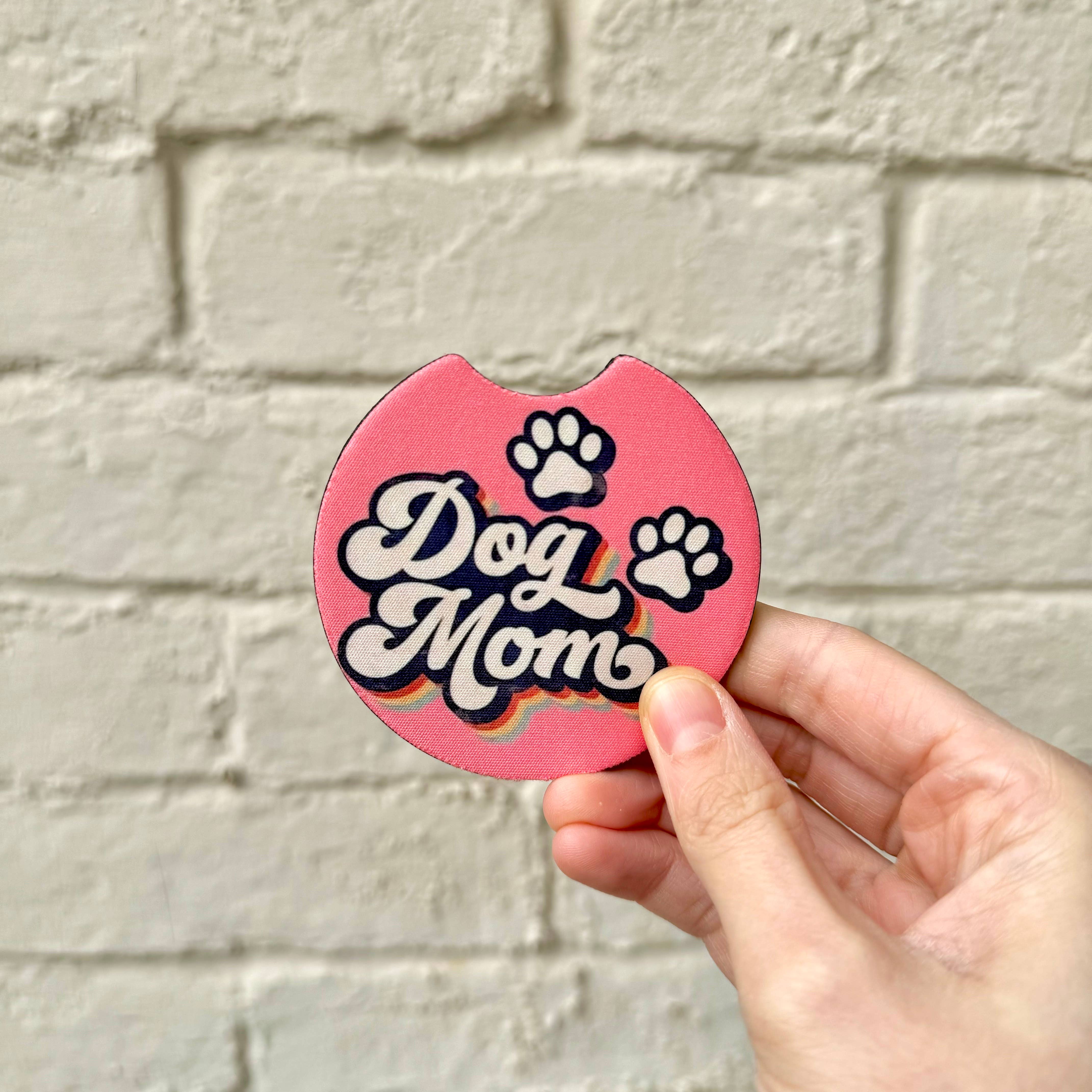 XO Wholesale - Wholesale Car Coaster - Women's - Pink Dog Mom Blue Floral Neoprene Car Coasters3